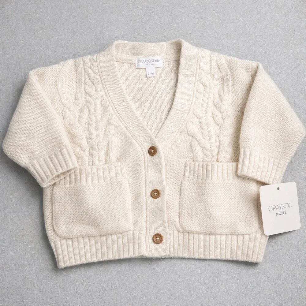 Grayson Mini Baby Knit Set 3-6 Months - Cardigan & Pants NWT